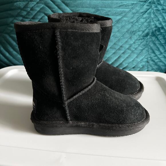 Koolaburra by Ugg Toddler Snow Boots Girls Size US 7 Black Bow Accents - Picture 6 of 7